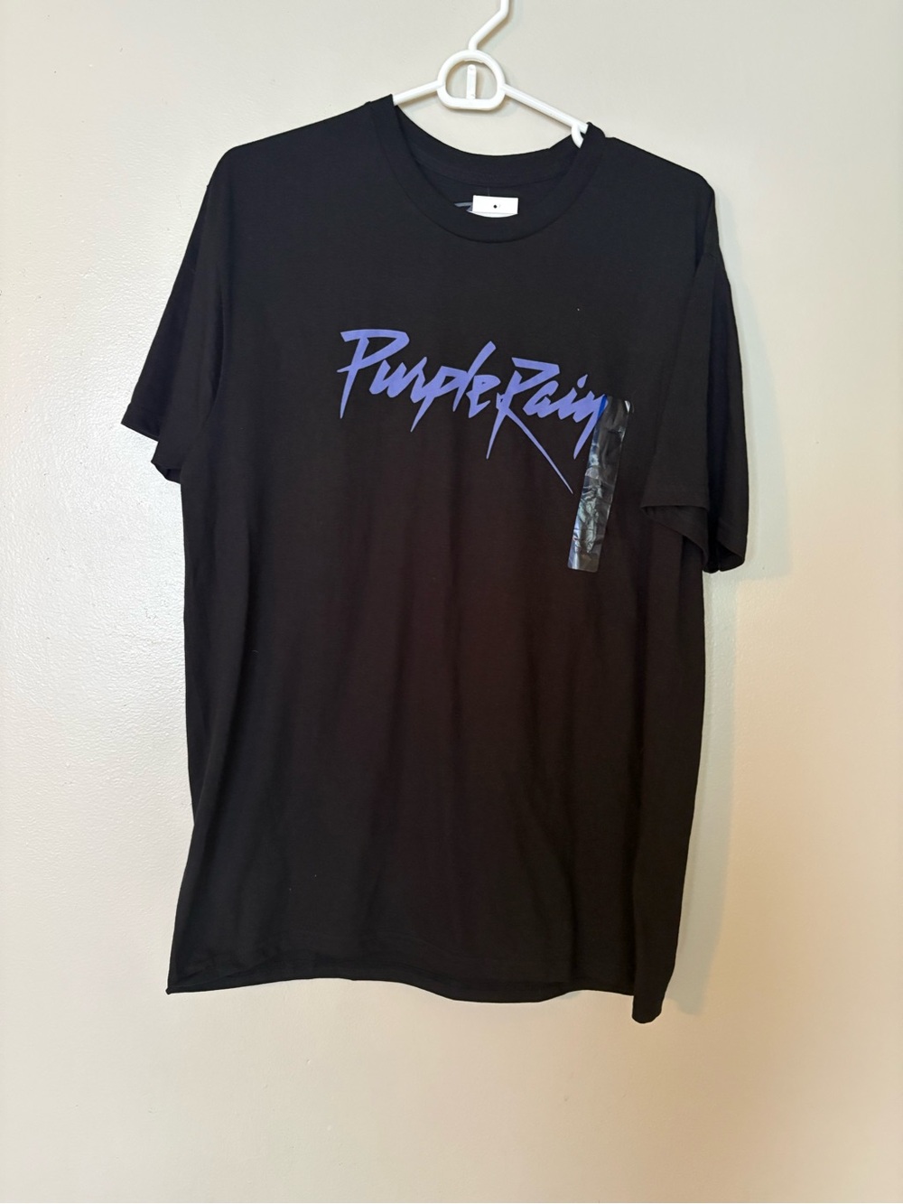 Purple Rain Black Short-Sleeve Graphic Tee with Purple Logo